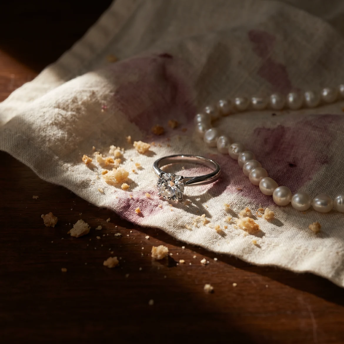 AI-generated still life detail — print-level material study. WEEKENDS Content+.